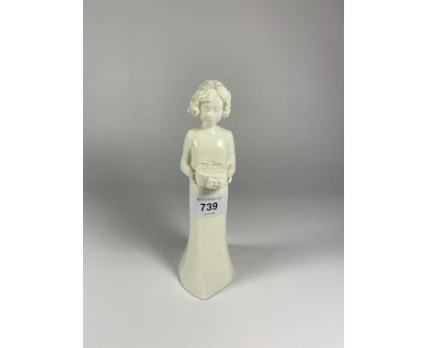 A ROYAL WORCESTER WHITE MOMENTS FIGURE BIRTHDAY GIRL 