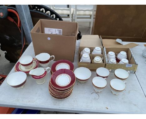 AN ASSORTMENT OF CERAMIC CUPS AND SAUCERS TO INCLUDE AYNSLEY AND DUCHESS ETC 