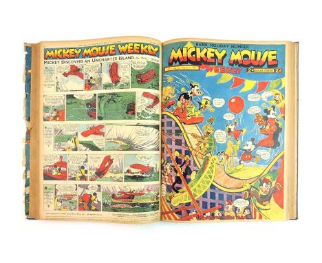 'Mickey Mouse Weekly' 1936. Complete run of this comic from No.1  1st. February 1936 to No.47, December 26th. Bound in a sing