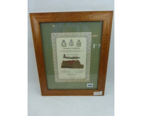 Wellington Mk. 1A Bomber N2980 ( R for Robert ) : Fabric fragment from this aircraft which was salvaged from Loch Ness, Scotl