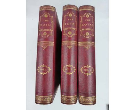 The Royal Shakespeare, 1883. Delius text. 1st. Ed. thus. Vols. I - III.  Large qto. qtr. Morocco binding, gilt, marbled edges