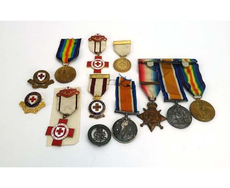 A group of five First World War medals awarded to various recipients including two Victory Medals, two 1914-1918 Medals and a