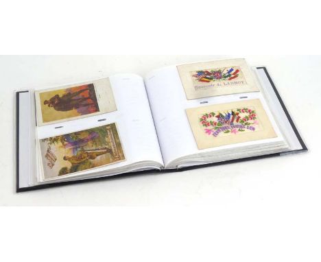 An album of First World War sweetheart's cards, together with other postcards