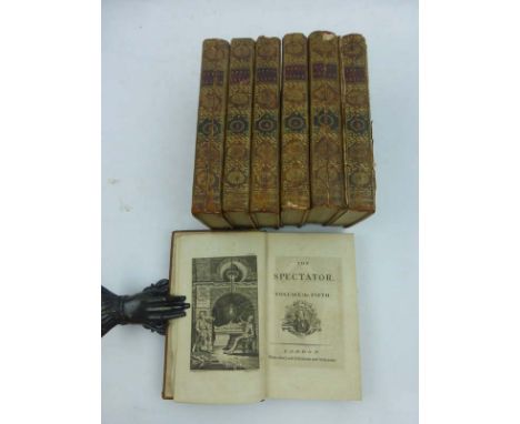 Collector's Miscellany : The Spectator, C.1765. Vols. 2 - 8. 8vo. Contemp. tree calf, frontis plates by Hayman; Thompson R. :