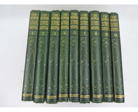 Wortley-Axe J. : The Horse - Its Treatment in Health and Disease, C.1905. Vols. 1-9complete. Qto.Talwyn Morris Art Nouveau gr