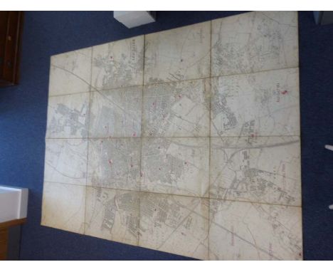 Leicester & Leicestershire : Large scale maps. Two elephant portfolios containing 70+ sheet maps of Leicestershire with 6" to