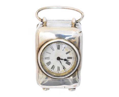 An Edward VII silver cased miniature travel clock,  An Edward VII silver cased miniature travel clock, Jones &amp; Crompton, 