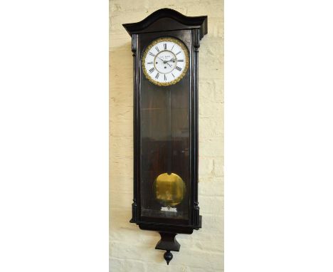 Carl Brodsky Vienna wall clock Carl Brodsky Vienna wall clock, three train movement, two spring-loaded barrels and single wei