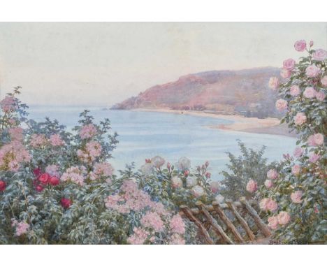 Beatrice Emma Parsons R.A. (British 1870-1955) "The Rose Garden, Porlock Bay, Somerset" Signed, watercolour.17cm x 25cm (6.75