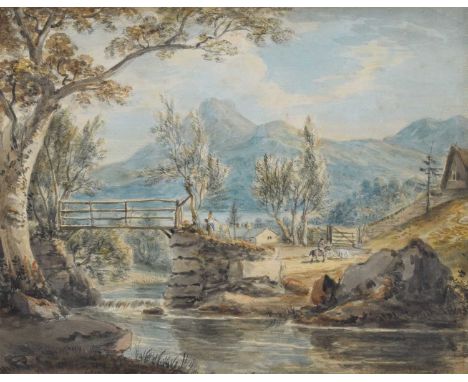 Paul Sandby R.A. (1725-1809) View at Borrowdale Unsigned, titled on gallery label - 'J S Maas &amp; Co Ltd, London' verso, wa