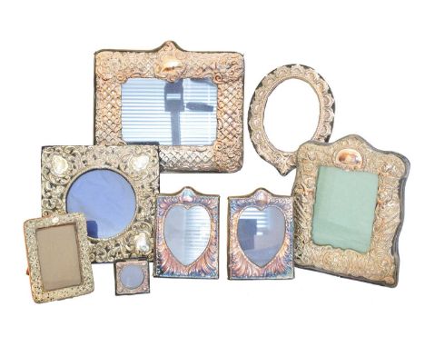A selection of silver and white metal fronted frames, A selection of silver and white metal fronted frames, heights 4.5 to 20