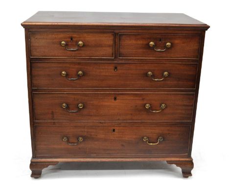 George III chest of drawers George III mahogany chest of two short and three long drawers, top with ogee mould, each drawer w