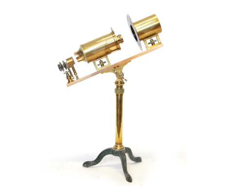 Late 19th Century Brass Polariscope Late 19th Century Polariscope, polarization projector constructed from brass in three sec