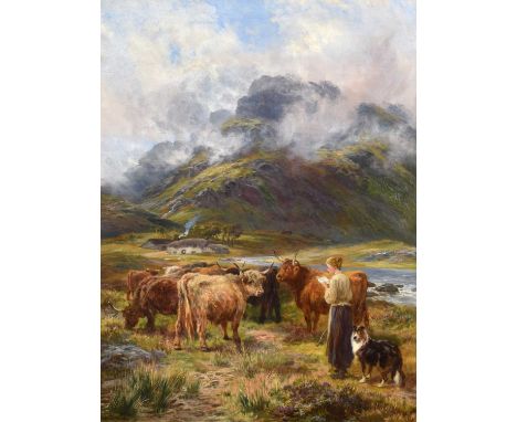 Henry Garland (British 1834-1913) "Driving the Cattle 'Hame'" Signed, titled and dated 1895 on verso, oil on canvas.89.5cm x 
