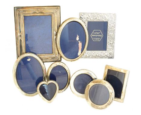 A selection of silver fronted frames,  A selection of silver fronted frames, mostly Carr's of Sheffield Ltd., Sheffield, heig