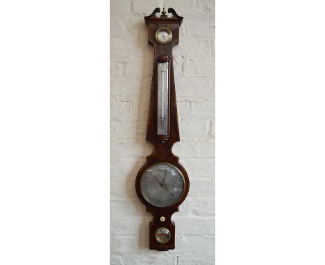 Jones, Oxford Street, London, banjo barometer Jones, Oxford Street, London, banjo barometer, figured mahogany case with white