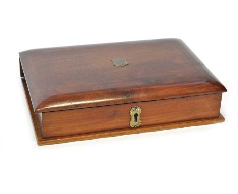 Late 19th-century mahogany writing box Late 19th-century mahogany writing box, made in the form of a book, hinged lid opening