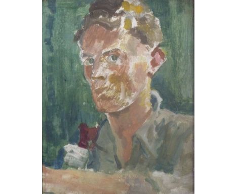 HARRY RUTHERFORD (1903 - 1985) OIL PAINTING ON BOARD Portrait of a young man Unsigned 12 1/2" x 10" (31.7 x 25.4cm) (No 239 i