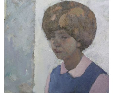 DAVID WILD (1931 - 2014) IMPASTO OIL PAINTING ON BOARD 'Portrait of Jocelyn No. 75 21 1/2" x 25 1/2" (54.5 x 64.8cm) (Provena