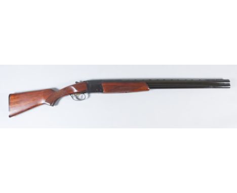 A 12 Bore Over and Under Shotgun, by Baikal, Serial No. 07909, the 29ins blackened barrels with elevated top rib, black steel