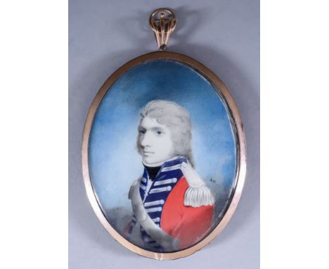 Attributed to Frederick Buck (1771-1839/40) - Miniature shoulder-length portrait of an Army Officer thought to be of the 56th