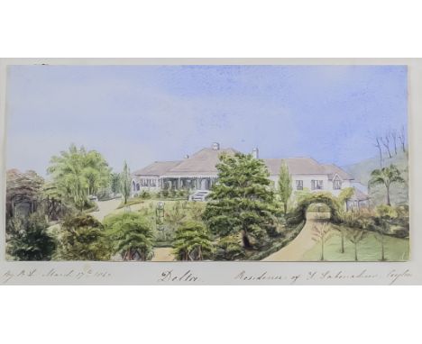 B. J. Layard (19th Century English School) - Pair of watercolours - Ceylonese views - "Delta" and "The Caltura Bidge", both i