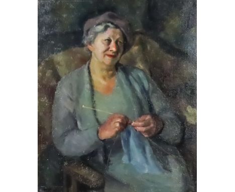 ***Dorothy Hepworth (1894-1978) aka Patricia Preece (1894-1966) - Oil painting - Three-quarter length portrait of an elderly 