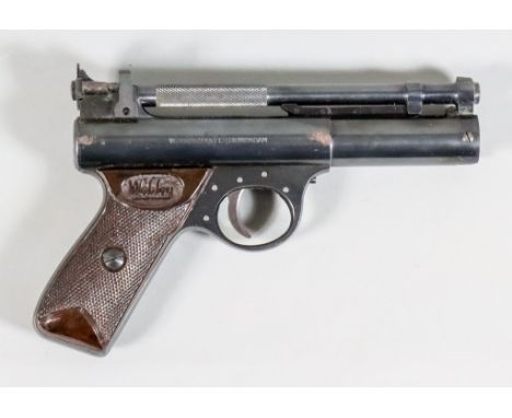 A 20th Century .22 Calibre Air Pistol by Webley &amp; Scott, Model 'Premier', 6ins blued steel barrel, blued steel action wit