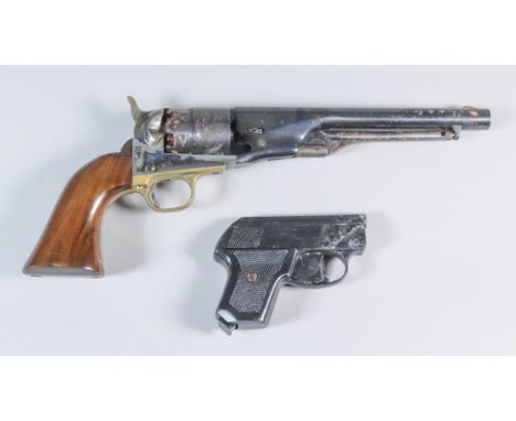 A Modern All Steel Replica (non firing) of a .44 Calibre Colt Navy Pistol, 8ins blued steel barrel, case hardened stock with 