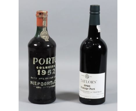 Six bottles of 1980 Taylor's Vintage Port, and one bottle of 1952 Niepoort &amp; Co. Ltd. vintage port