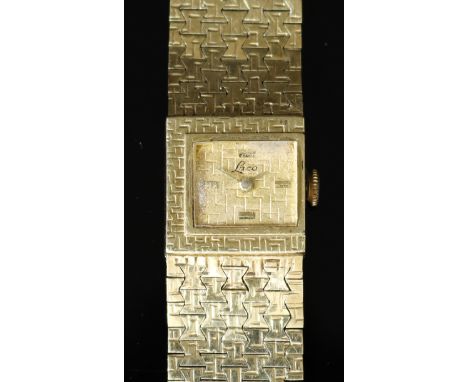 A Lady's Laco Cocktail Watch, the gold dial set with gold baton numerals at 12, 3, 6 and 9, manual wind, 140mm x 17mm integra
