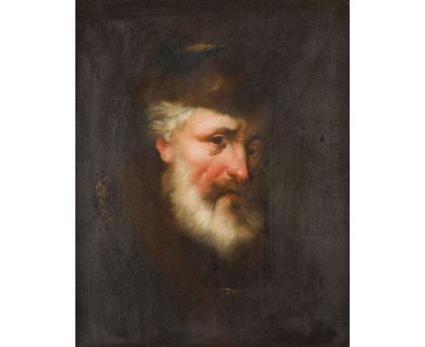 CHRISTIAN WILHELM ERNST DIETRICH, GEN. DIETRICY (ATTR.)1712 Weimar - 1774 DresdenPORTRAIT EINES BÄRTIGEN MANNES MIT GOLDKETTE