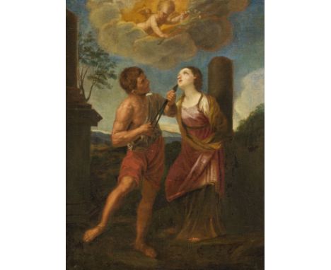 WOHL SCHULE DES GUIDO RENI1575 Bologna - 1642 ebendaDAS MARTYRIUM DER HEILIGEN APOLLONIA Öl auf Leinwand (altdoubl.). 44 x 33