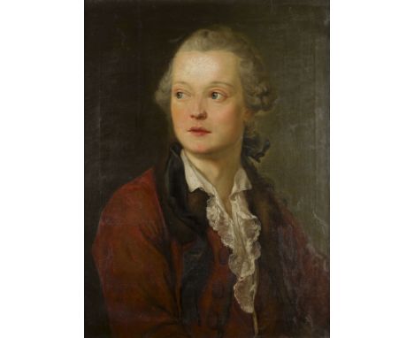 VERMUTLICH ANTON RAPHAEL MENGS1728 Aussig (Böhmen) - 1779 RomPORTRAIT EINES JUNGEN VORNEHMEN HERRN NACH LINKS Öl auf Leinwand