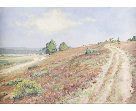 FRITZ VON WILLE1860 Weimar - 1941 DüsseldorfFELDWEG Gouache auf Papier. 37 x 53 cm (R. 52 x 68 cm). Signiert unten rechts 'F.