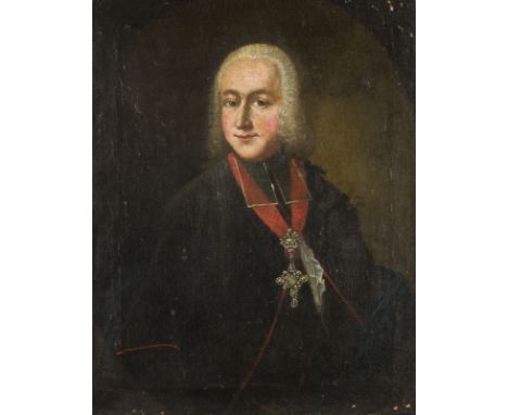 DEUTSCH/ÖSTERREICHISCHE SCHULE DES 18. JH.PORTRAIT EINES BISCHOFS Öl auf Leinwand (altdoubl.). 47,5 x 38,5 cm (R. 54 x 45 cm)