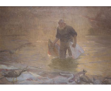 CARLOS CONRAD GRETHE1864 Montevideo, Uruguay - 1913 Nieuwpoort, BelgienMORGENNEBEL, 1902 Öl auf Leinwand. 85 x 120 cm (R. 98 