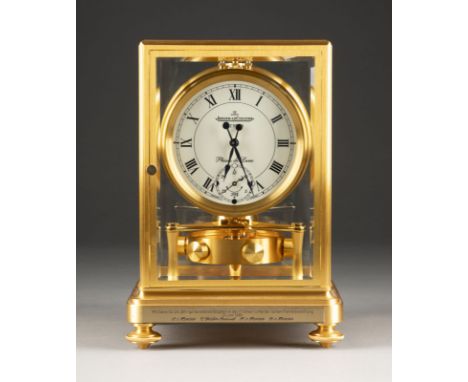 DREHPENDELUHR 'ATMOS - PHASES DE LUNE' Schweiz, Jaeger LeCoultre, 1990er Jahre Metall, vergoldet, Glas, Metall, Stahl. 24 x 1