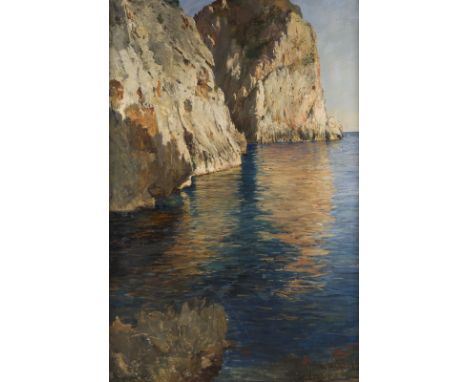 ADOLF MAENNCHEN1860 Rudolstadt - 1920 DüsseldorfCAPRI Öl auf Leinwand. 106 x 70 cm (R. 119 x 84 cm). Signiert unten rechts. P
