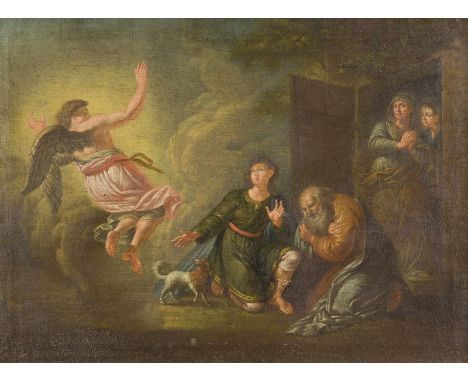 SÜDDEUTSCH-ÖSTERREICHISCHE SCHULE DES 18. JH.DER ENGEL VERKÜNDET DEN HIRTEN DIE GEBURT CHRISTI Öl auf Leinwand. 29 x 39 cm (R