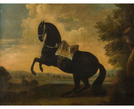 PROKOP STEINEL AUCH STEINL (ATTR.)1732 Schedietz (Böhmen) - 21. April 1794 PragSTEIGENDER RAPPE Öl auf Leinwand (altdoubl.). 