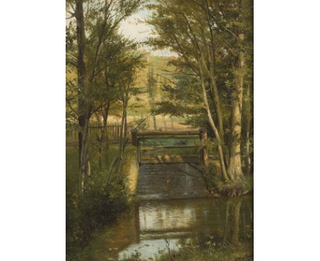 HEINRICH HARTUNG1851 Koblenz - 1919 ebenda'PARTIE AUS DEM MALLENDARER BACHTAAL' 187(?) Öl auf Malkarton. 34 x 26 cm (R. 38 x 