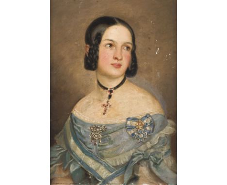 DEUTSCHE SCHULE DES 19. JH.GRÄFIN THERESE VON OTTING (1813 - 1892) Öl auf Leinnwand. 28 x 20 cm (R. 31 x 24 cm). Part. Farbab