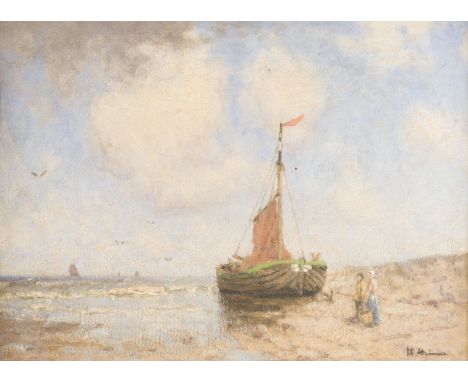 HEINRICH HEIMES1855 Mayen - 1933 Kronberg im TaunusKÜSTENLANDSCHAFT Öl auf Leinwand. 34 x 47 cm (R. 48 x 61 cm). Signiert unt