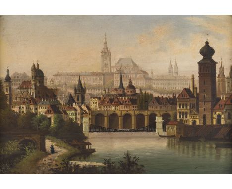 TSCHECHISCHE SCHULEum 1880-1890PRAG Öl auf Holz. 36 x 52 cm (R. 50 x 67 cm). Part. Retuschen. Rahmen.