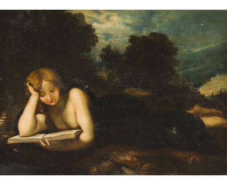 ANTONIO DA CORREGGIO (NACHFOLGER DES 17./18. JH.)1489 Correggio - 1534 ebendaBÜSSENDE MARIA VON MAGDALA Öl auf Leinwand (doub