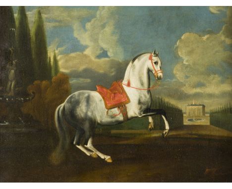 PROKOP STEINEL AUCH STEINL1732 Schedietz (Böhmen) - 21.04.1794 PragDER APFELSCHIMMEL IM GALOPP Öl auf Leinwand (altdoubl.). 4