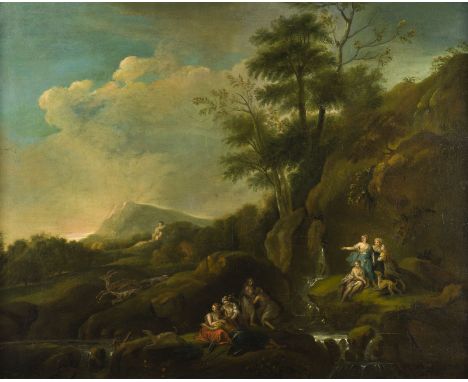 WAHRSCHEINLICH JOHANN ALEXANDER THIELE26. März 1685 Erfurt - 22. Mai 1752 DresdenDIANA UND AKTAION Öl auf Leinwand (doubl.). 