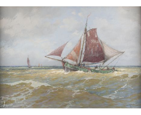 HANS BOHRDT1857 Berlin - 1945 ebendaSCHEVENINGEN Gouache auf Papier. 49 x 69 cm (R. 58 x 78 cm). Signiert und betitet unten r