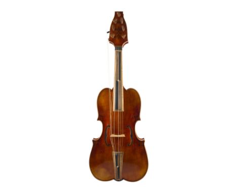SELTENE LIRA DA BRACCIO MIT BOGEN HENNING ASCHAUER Im Stile der Renaissance, Oberammergau, 20. Jh. Zweiteilige Fichtenholzdec